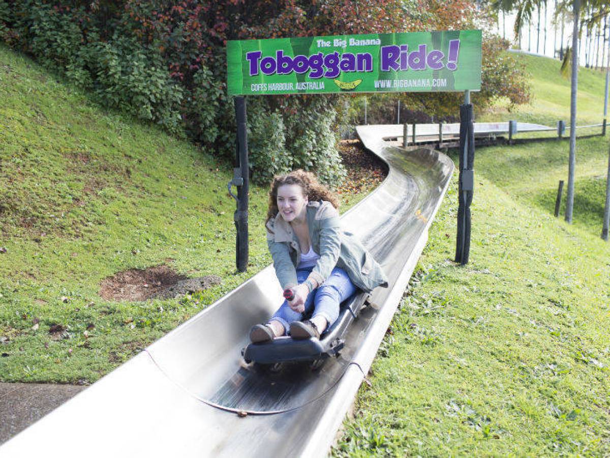 Girl on Toboggan ride