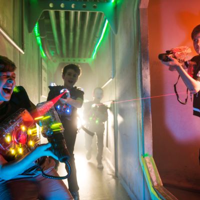 people playing laser tag