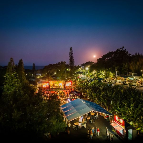 a view of a city at night