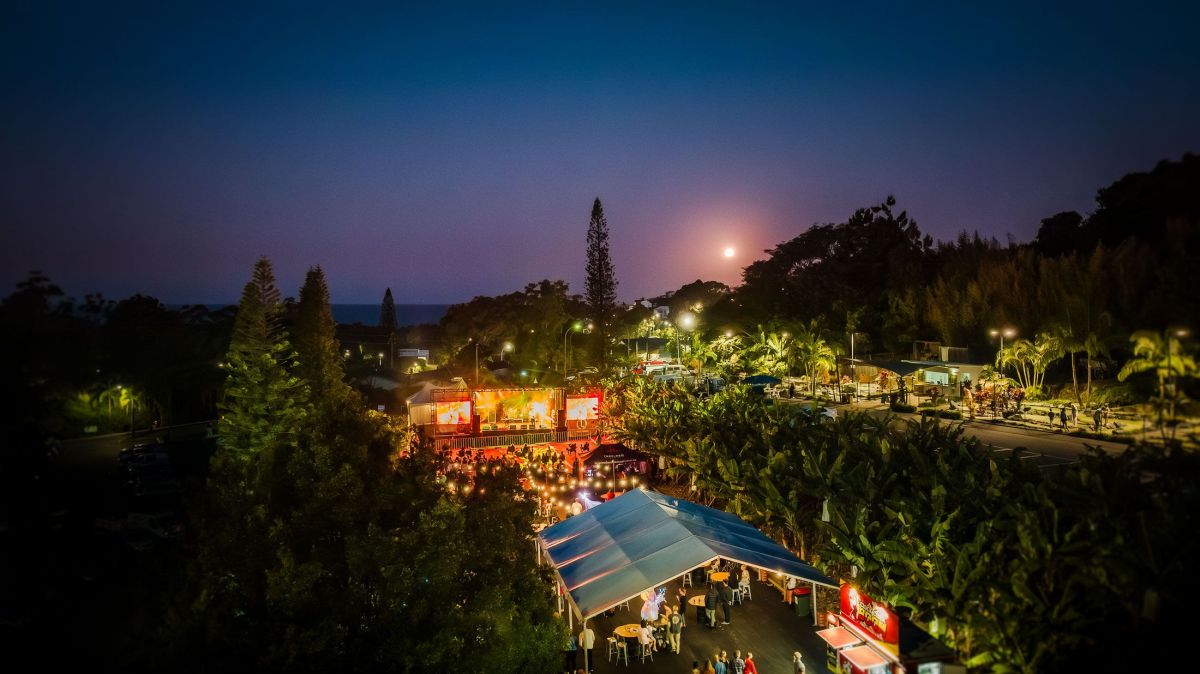 a view of a city at night