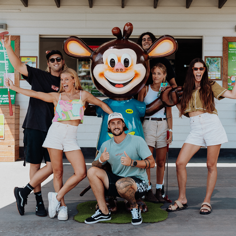 a group of people posing for the camera